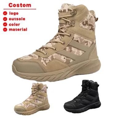 Male Tactical Moto Boots with Round Toe Chelsea Style Waterproof Ankle Height PVC Rubber Insole Chukka Desert Boot Position