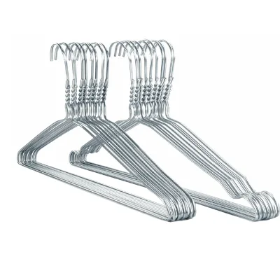 Laundry Metal Wire Hanger Galvanized Silver Hanger  16 Inch Zinc Hanger