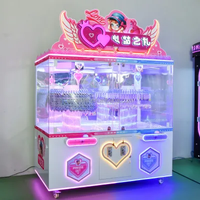 2 Players Coin Operated Games Toy Prize Cards Gifts Clamp Machine Arcade Game Machine UFO Catcher for Indoor Amusement Center