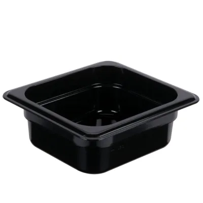 1/2 Black PC Food Storage Container GN Pan