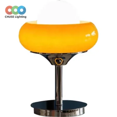 Mid Century Modern Glass Globe Table Light, Soft Warm Lighting, Decorative Lamp for Bedroom Cafe Hotel Home Decor