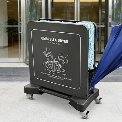 Customisable Sticker Umbrella Drying System Public Place Eco-friendly Wet Umbrella Dryer Machine with Quality Microfiber Pad