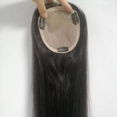 High Density 24Inch Long 12A Super Double Drawn 12*13 Handtied 100% Indian Virgin Remy HD for Lace Base Top Grade Women Toupee