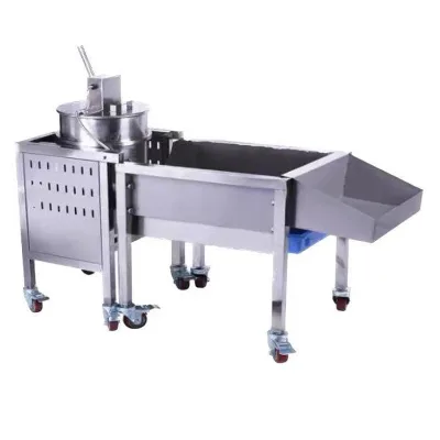 Stainless Steel Popcorn Equipment Pushcart Popcorn Machine Gas Fired Popcorn Making Machine with Container