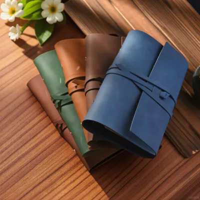 Retro PU Leather A6 Detachable Refill Journal Minimalist Blank Lined Pages Travel Notebook Portable Promotional Gift for Student