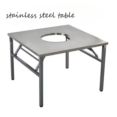Stainless Steel Rectangle Folding Dining Table for Restaurant Hotel Living Room-Durable & Easy Clean