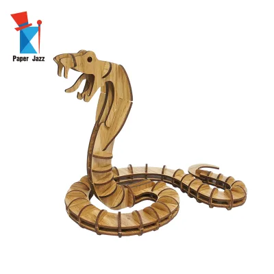 3D Wooden Snake Puzzle - Eco-Friendly DIY STEAM Educational Toy for Skill Building & Family Handmade