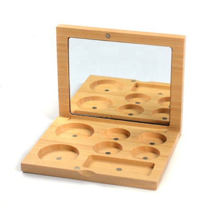 square Shape Bamboo Makeup Foundation Palette,magnetic Palette,empty Makeup Palette