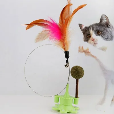 Combination Catnip Feather Teasing Stick Modern Premium Eco-Friendly Indoor/Outdoor Use Pet Cat Chew Toy