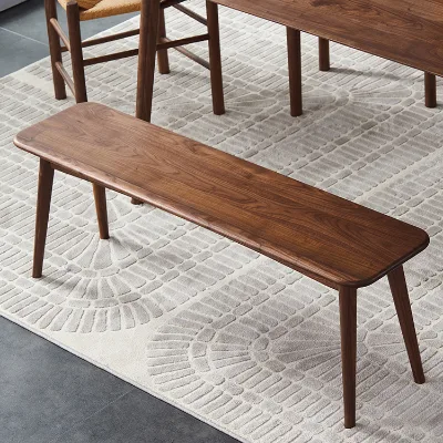 B5133 Modern Solid Black Walnut Wood Furniture for Hotel Apartment Bedroom Dining Room Wooden Bench
