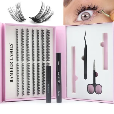 Long Cluster Lash Kit 8mm-20mm Customize Invisible Band Diy Eyelash Extension in Bulk Trays