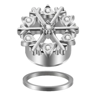 Stainless Steel Silver Plated Hip Hop Pulley Snow Flower Inlaid Zirconia Ear Gauge Saddle Plugs Screw Expander Earrings Jewelry