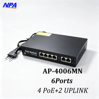 4 PoE+2 UPLINK Building Intercom POE Switch 24V Unmanaged Switch for Intercom IP Camera AP-4006MN