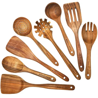 Wooden Spoons for Cooking,12 Pack Wooden Utensils for Cooking Wooden Kitchen Utensils Set Wooden Cooking Utensils Natural Teak