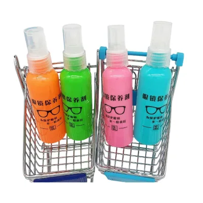 Hot Custom Logo 60ml Fashion Eyeglass Cleaner Solution PET Material Lens Spray