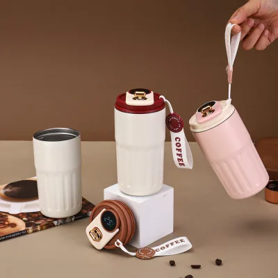Reusable 450ml Temperature Display Thermal Personalised Mug Stainless Steel Smart Coffee Cup Mug Wholesale
