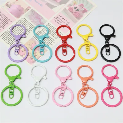 Hot Selling Luxury Candy Color Metal Coin Holder Keychain with Rotating Buckle Handmade Diy Jewelry Connector Accessories