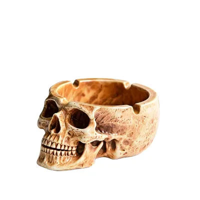 Resin Human Skull Ashtray, Polyresin Sugar Skull Ashtray, Skull Hand Painted Resin Ashtray for Bar Accessories