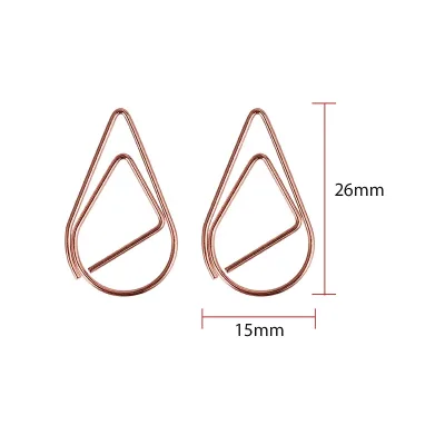 Pearl Tears Paper Clips Water Drop Shape Metal Paper Clips