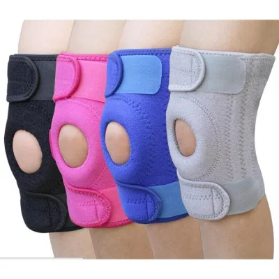 Factory Direct Adjustable Strap Compression Open Patella Absorbs Sweat Knee Support Neoprene Knee Brace for Knee Pain Relief