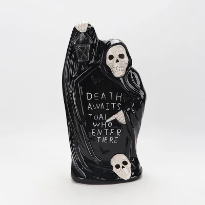 2025 Halloween Grim Reaper Ceramic Tealight Candle Holder for Home Decoration and Holiday Festivities ODM