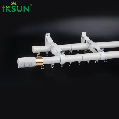 Iksun 7.9-14.8ft Inside Mount Cafe Large Window Long Simple Industrial Modern Extendable Curtain Rod