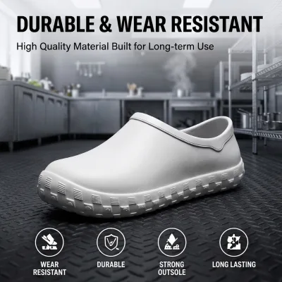 OEM Slip Resistant EVA Work Shoes with Waterproof Rubber Outsole for Restaurant, Food Factory and Industrial Use