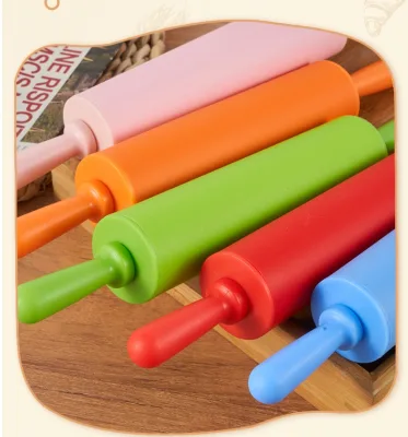 Custom Different Color Rolling Pins Baking Tool Wooden Handle Nonstick Silicone Mini Christmas Dough Rolling Pin