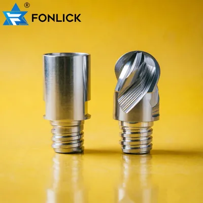 Specific Locking  4-flute Tungsten Steel Grain End Mill Modular Threaded Connection Milling Cutter Interchangeable Cutter
