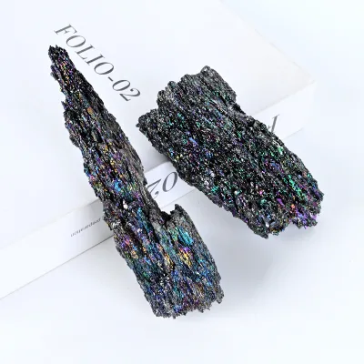 Wholesale Spiritual Crystal Silicon Carbide Natural Stone Healing Rainbow Carborundum for Decoration