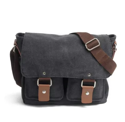 Vintage Multifunction Leather DSLR SLR Camera Sling Bag Canvas Messenger Bag with Stylish Design