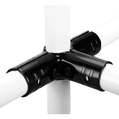28mm OD 2.5mm Thickness HJ-3 Pipe Joint Connector for Workshop Storage Shelves