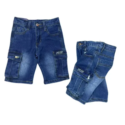 Hot Selling Children's Jeans Multi-Pockets Summer Kids Jeans Color Fade Proof Short Jeans Boy