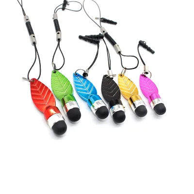 Leaf Shape Stylus Multi-function Capacitive Pen Mobile Phone Dust Plug for Promotional Gifts