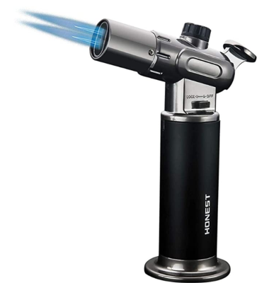 Torch Butane Torch Adjustable Flame Ignition Lock Cooking Torch Cigar LighterCamping Home Use Welding Gift Chef