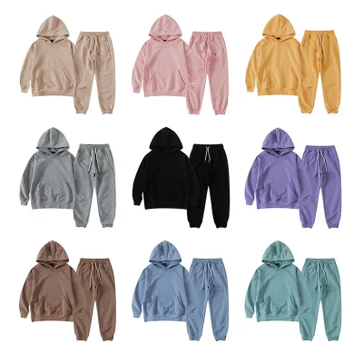 Kids Fashion Clothing European Hoodie Pullover Sweatshirt Kids Hoodies Set 2pcs