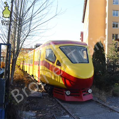 Many Seats Amusement Park Train Track Outdoor Playground Cheapest Kids Rail Train Amusement Rides Bullet Train