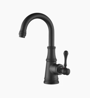 Matte Black Single Handle Bathroom Vessel Sink Faucet - High Arc Brass Vanity Mixer Tap