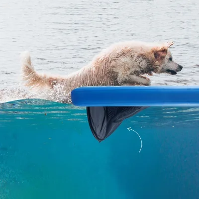 Wholesale High Quality Outdoor Inflatable Pump Plank Climb Platform Ladder Boat Three Size Dog Water Ramp With Non-slip Pad