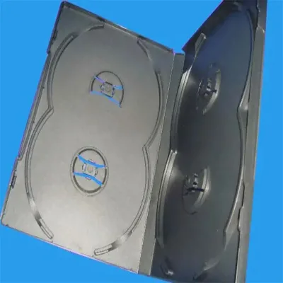 Cheap Standard Molding 14mm Dvd Case Suppliers  Hold 4 Disc Portable Black CD DVD Cases