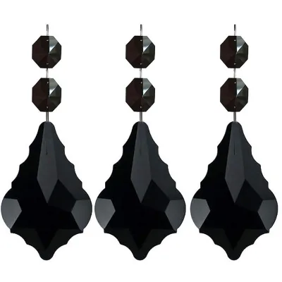 Hot Selling Black 38mm K9 High Quality Original Colorful Crystal Prism, Maple Leaf Crystal Chandelier Pendant