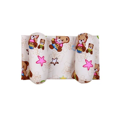 Adjustable Cartoon Baby Pillow for Newborn, Soft& Washable Cotton Baby Pillow With Roll Proof, Small Toddler Pillow
