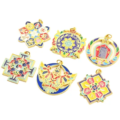 Tibetan-Style Car Alloy Pendants For Tourism Commemoration, Nine Palaces, Eight Trigrams And Auspicious Hanging Access