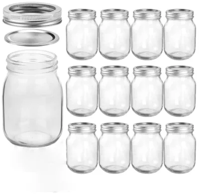 Wholesale 16oz Wide Mouth Glass Jars with Mason Jars Two Pieces Split-type Lids
