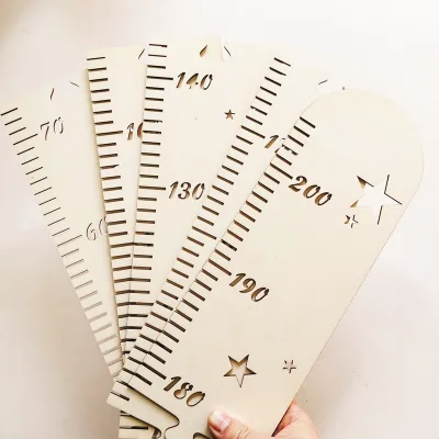 Customize Wooden Baby Height Chart Wall Sticker Baby Growth Height Chart for Kids