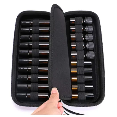 20 Bottles 5ml Custom Shockproof Protective Hard Shell Essential Oil Eva case with Handle Bands