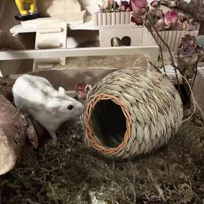 Bird's Nest Bird Cage Outdoor Garden Courtyard Simulation Decorations Button Closure Elegant Straw Spherical Mouth