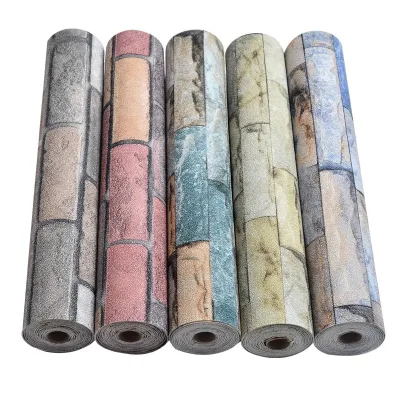 Retro Culture Brick Wallpaper Self-adhesive Waterproof Moisture-proof 3d Wall Pasted Background Decorative Wallpaper