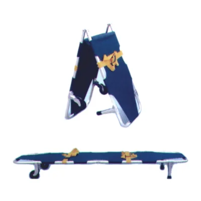Wheeled Folding Stretcher Aluminum Alloy 600D PVC Coated Fabric 160KG Load Emergency Patient Stretcher