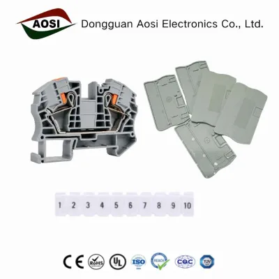PT16 16mm² Large Current Feed-through Connector Screwless Direct Plug Spring DIN Rail Quick Electrical Wiring Terminal Block